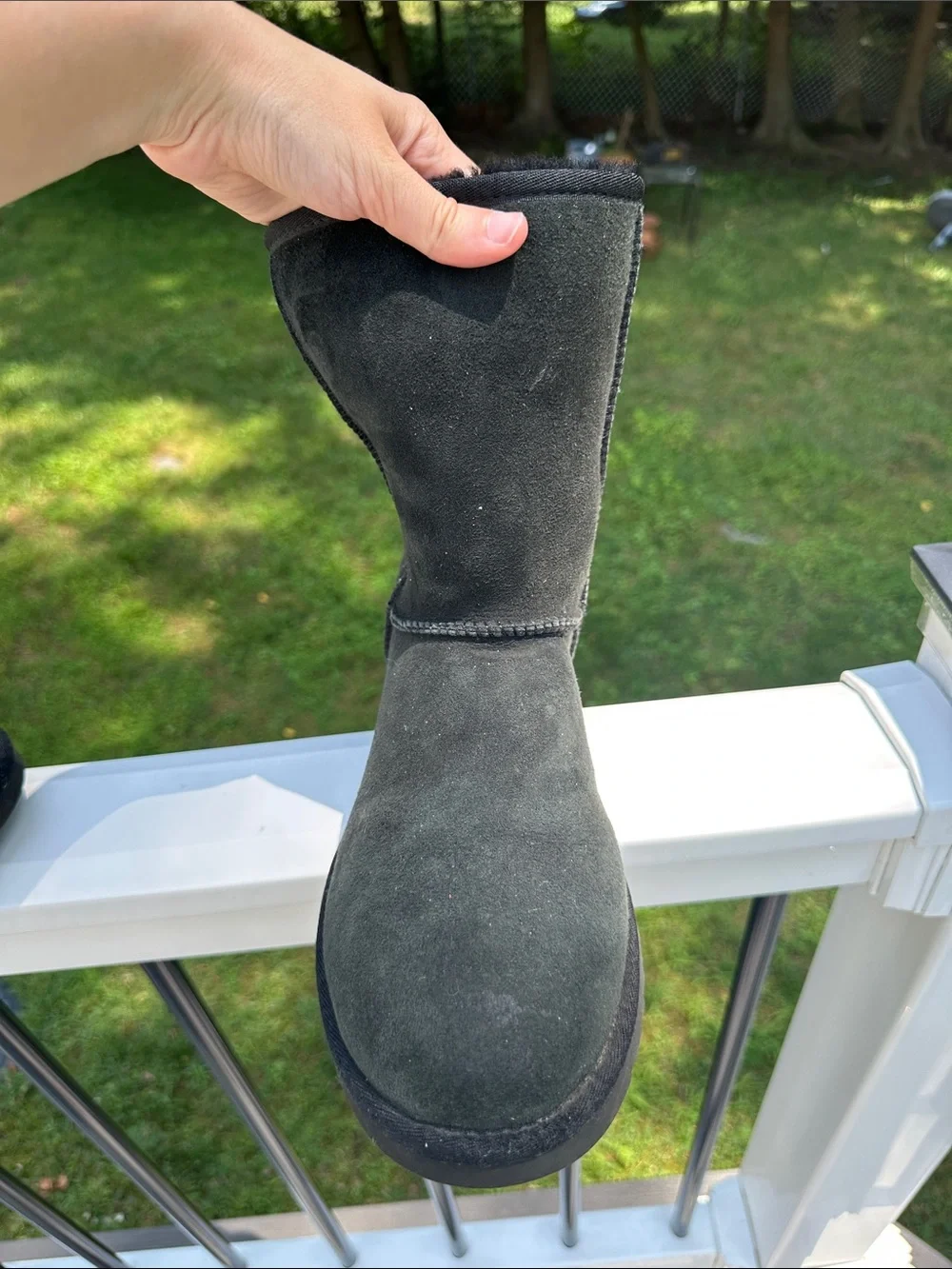 UGG Classic Short Black Suede Winter Boots